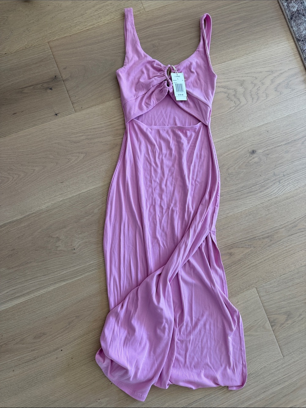 l*space Pink Ribbed Ruched Tank Dress - Picture 2 of 4